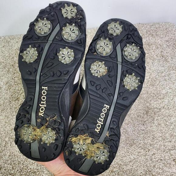 Footjoy Golf Shoes Mens 8 Leather Brown Colorblock Removable Spikes Low Top - Picture 9 of 12